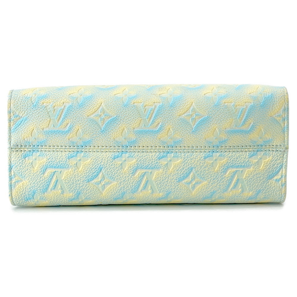 LOUIS VUITTON Onthego Summer Stardust Blue YellowM46270 Monogram Empreinte Leather Size PM