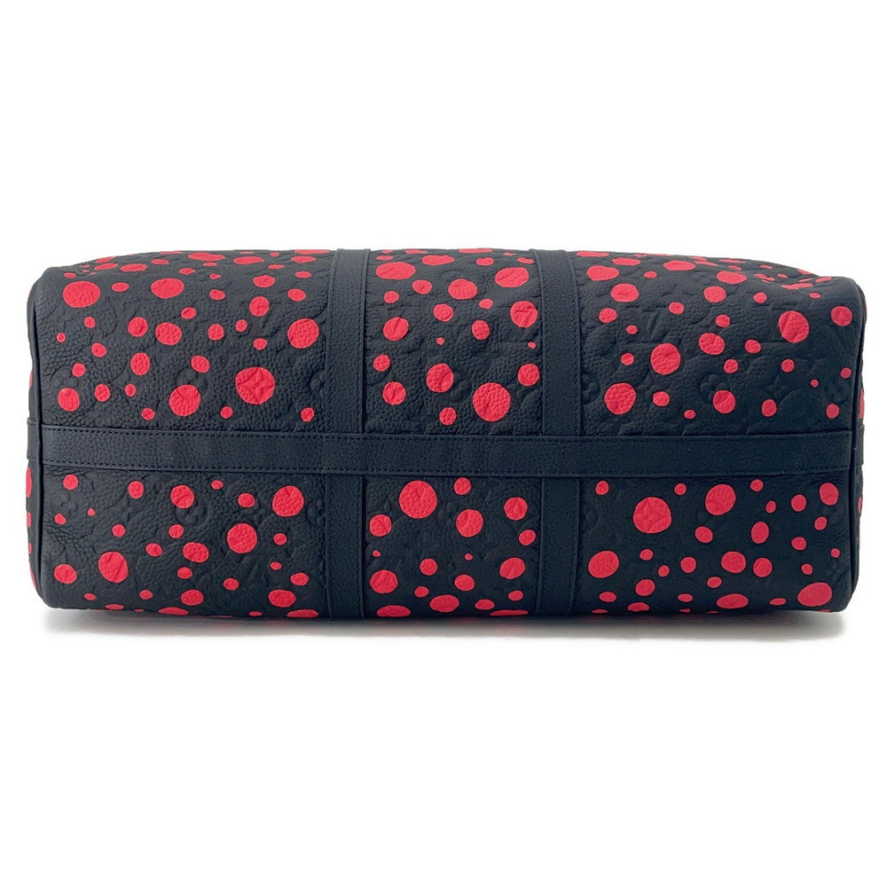 LOUIS VUITTON LV YK Keepall Bandouliere Yayoi Kusama Noir RedM21674 Taurillon Monogram Infinity Dot Size 50