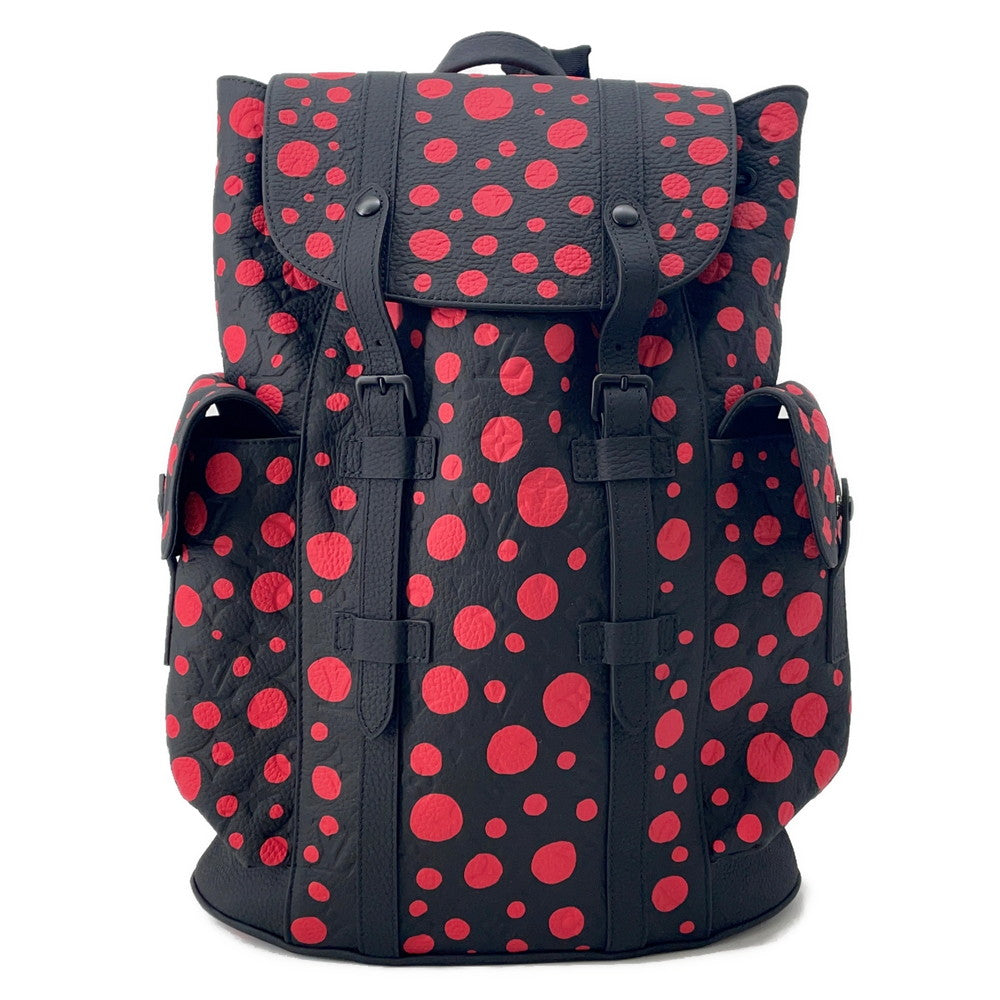 LOUIS VUITTON LVxYK Christopher Yayoi Kusama Noir RedM21978 Taurillon Monogram Infinity Dot Size MM