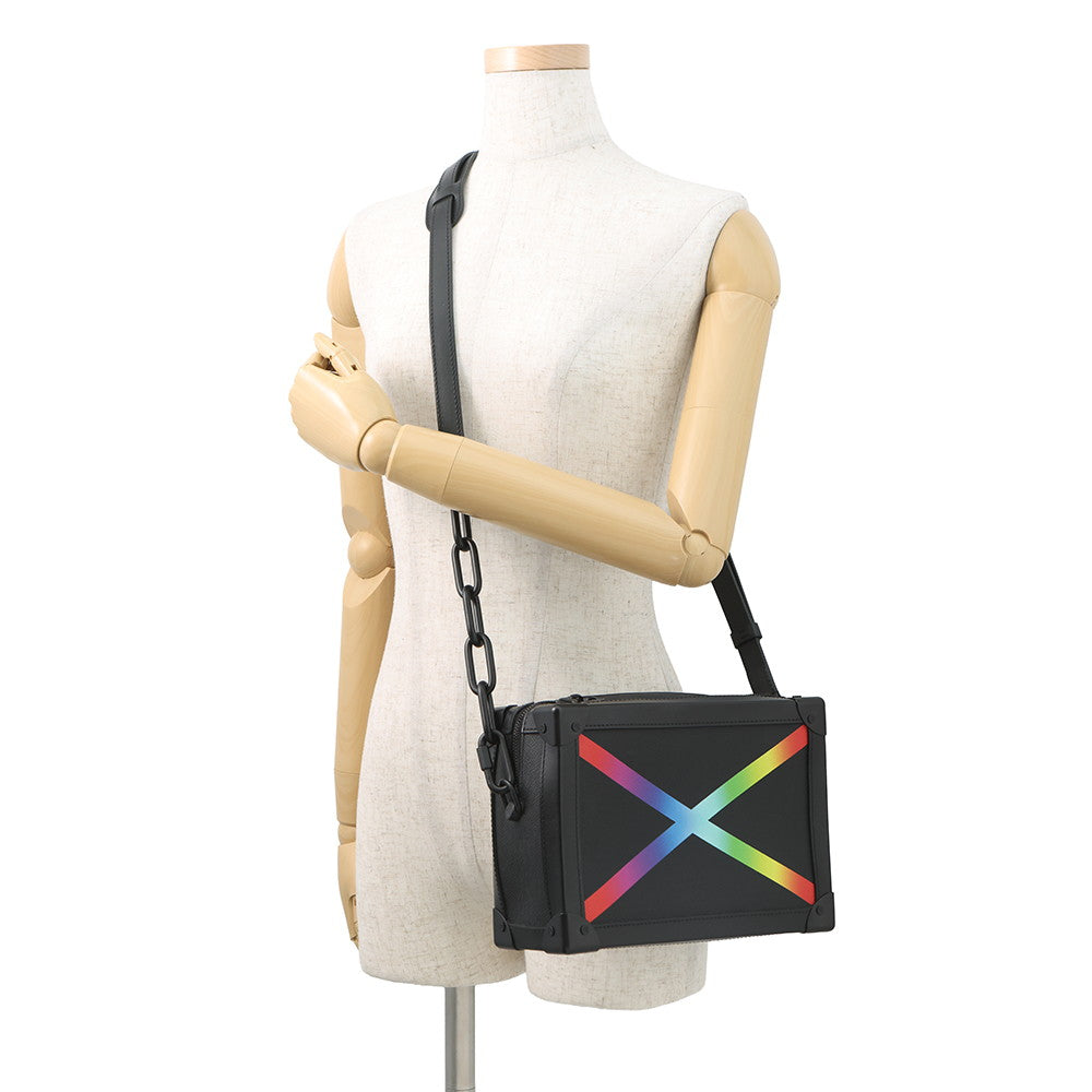 LOUIS VUITTON Soft Trunk Noir Righe RainbowM30341 Taiga Leather