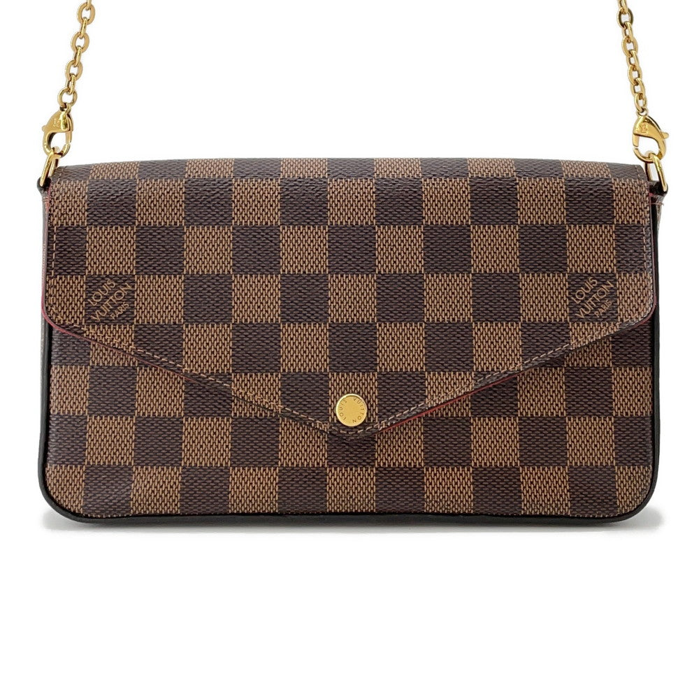 LOUIS VUITTON Felicie Pochette RedN40492 Damier Ebene Canvas