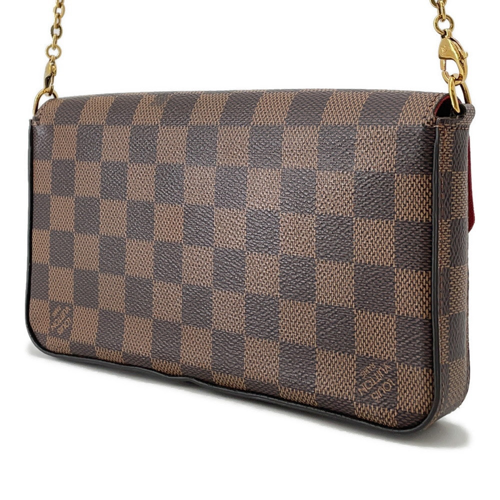 LOUIS VUITTON Felicie Pochette RedN40492 Damier Ebene Canvas
