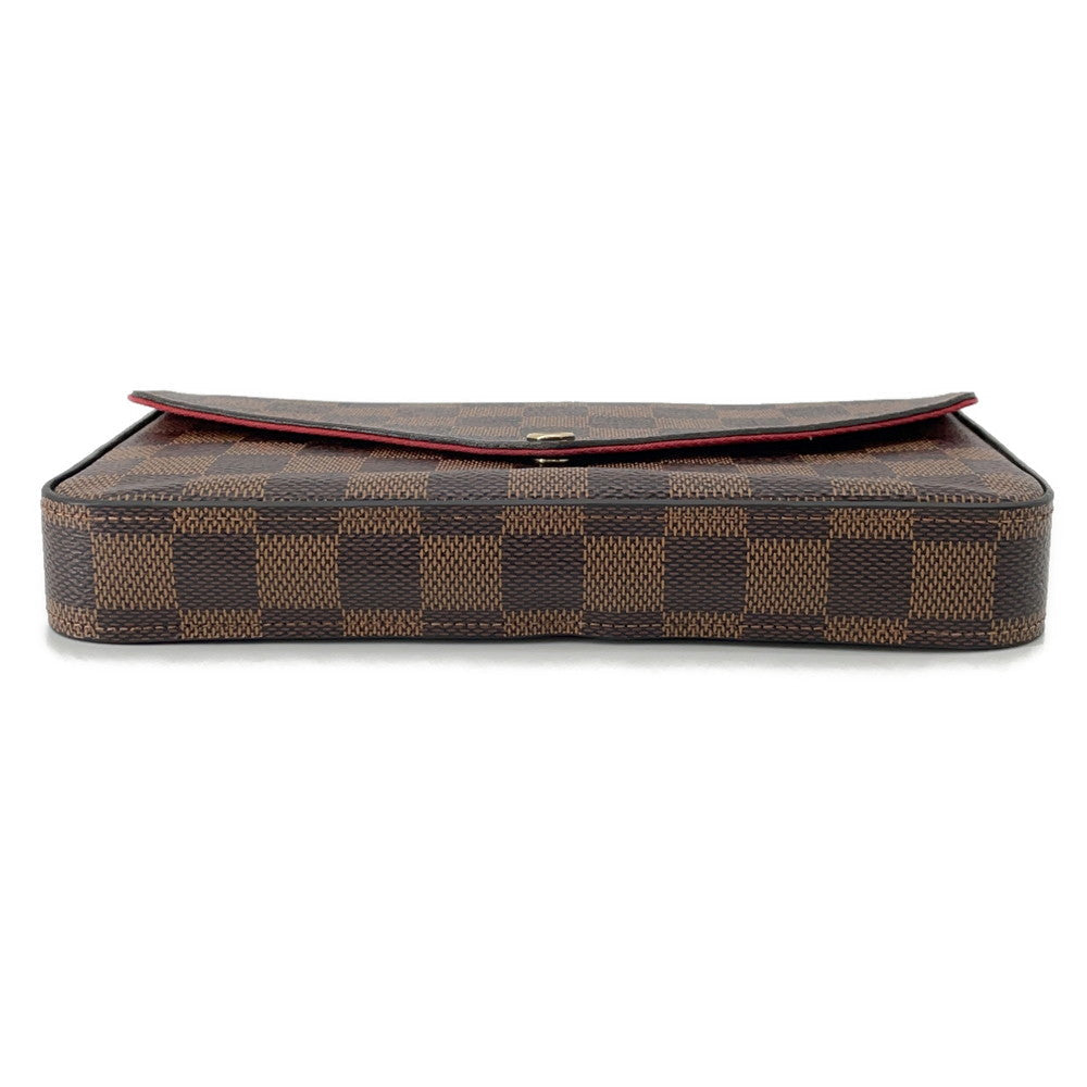 LOUIS VUITTON Felicie Pochette RedN40492 Damier Ebene Canvas