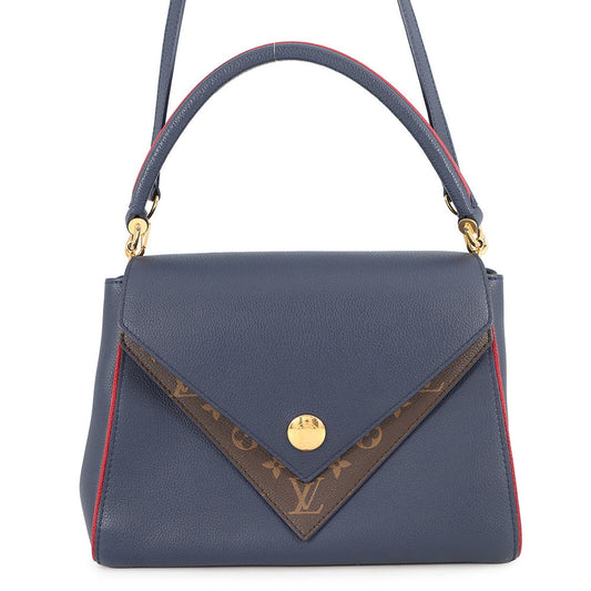 LOUIS VUITTON Double V Blue MarineM55022 Calf Leather Monogram