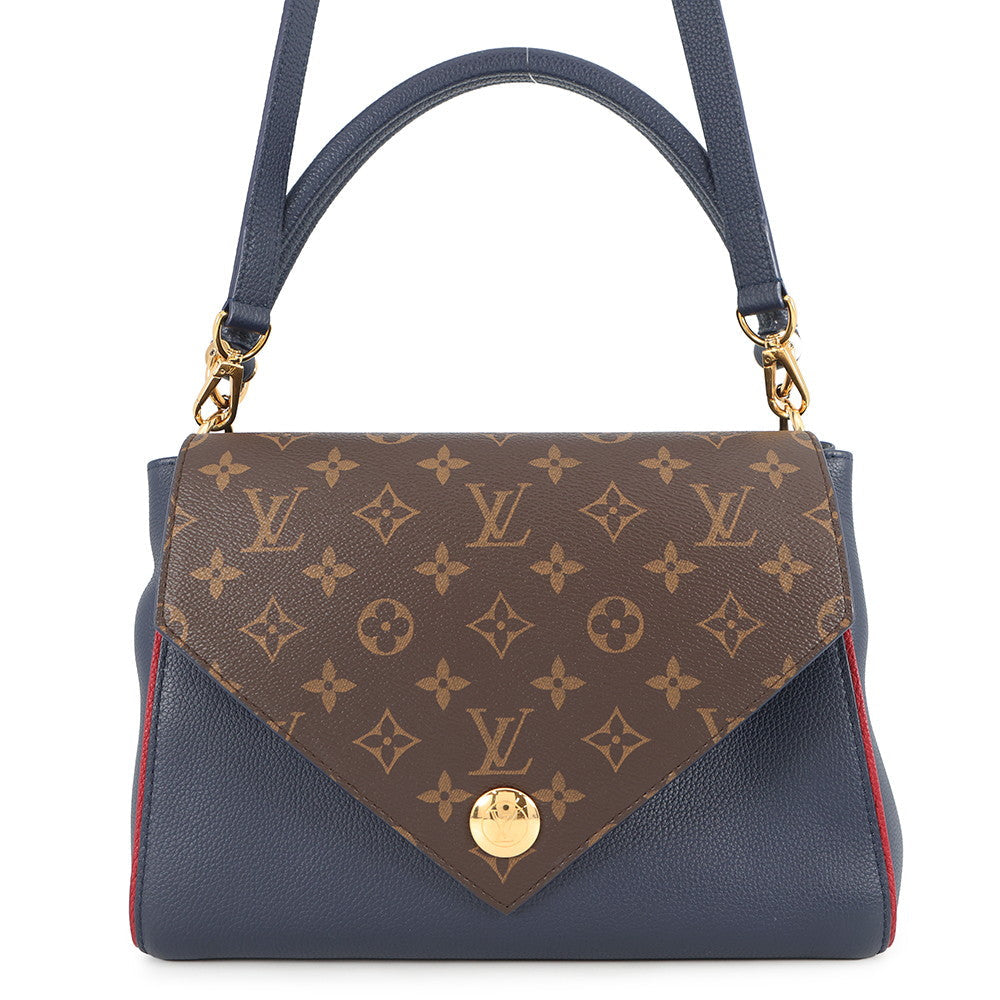 LOUIS VUITTON Double V Blue MarineM55022 Calf Leather Monogram