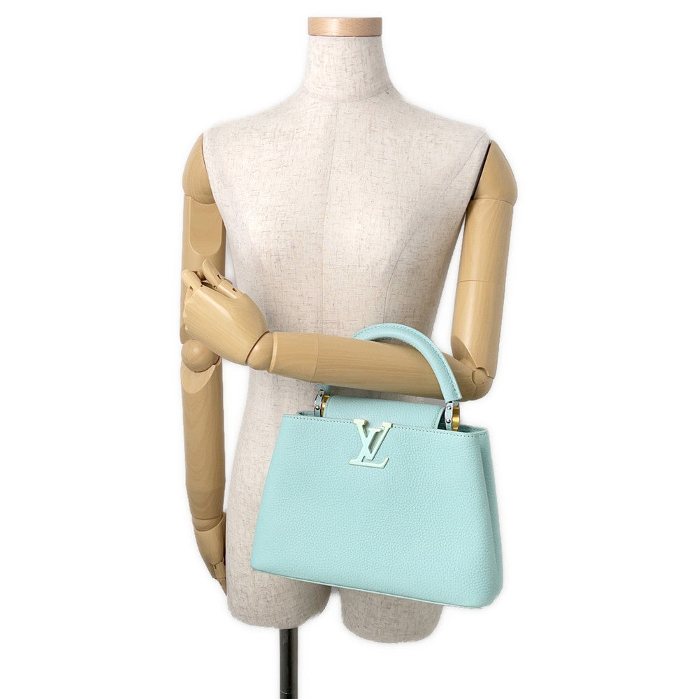 LOUIS VUITTON Capucines Light BlueM22055 Taurillon Leather Size BB