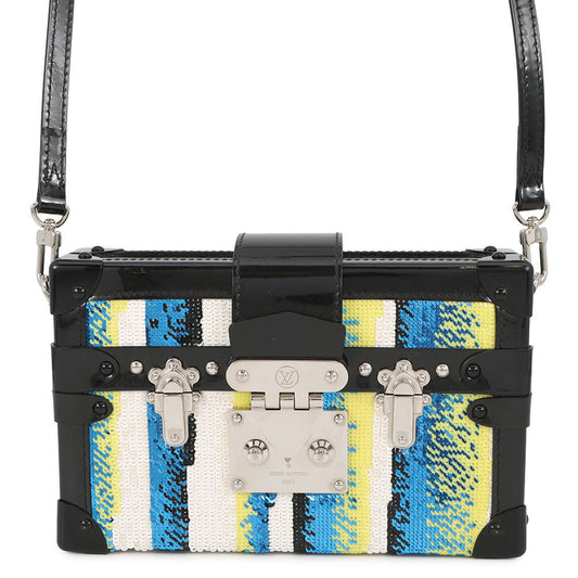 LOUIS VUITTON Petite Malle Noir Multicolor Patent Leather Sequins