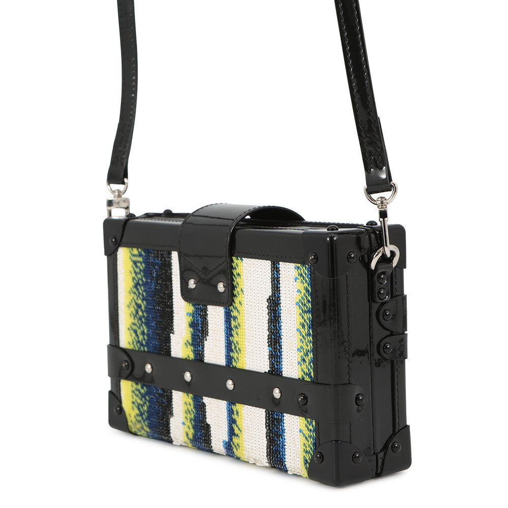 LOUIS VUITTON Petite Malle Noir Multicolor Patent Leather Sequins