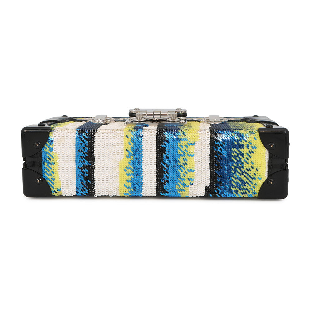 LOUIS VUITTON Petite Malle Noir Multicolor Patent Leather Sequins