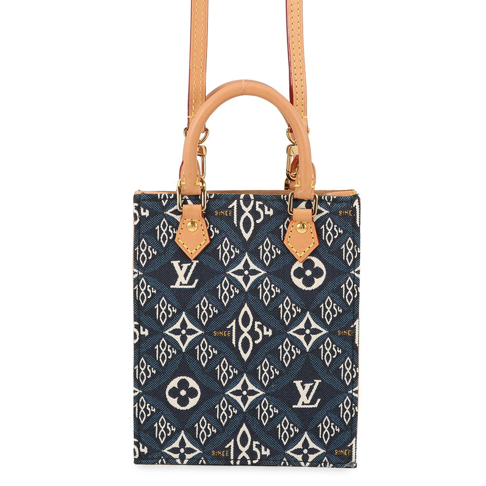 LOUIS VUITTON Since1854 Petite Sac Plat BlueM80288 Monogram Jacquard