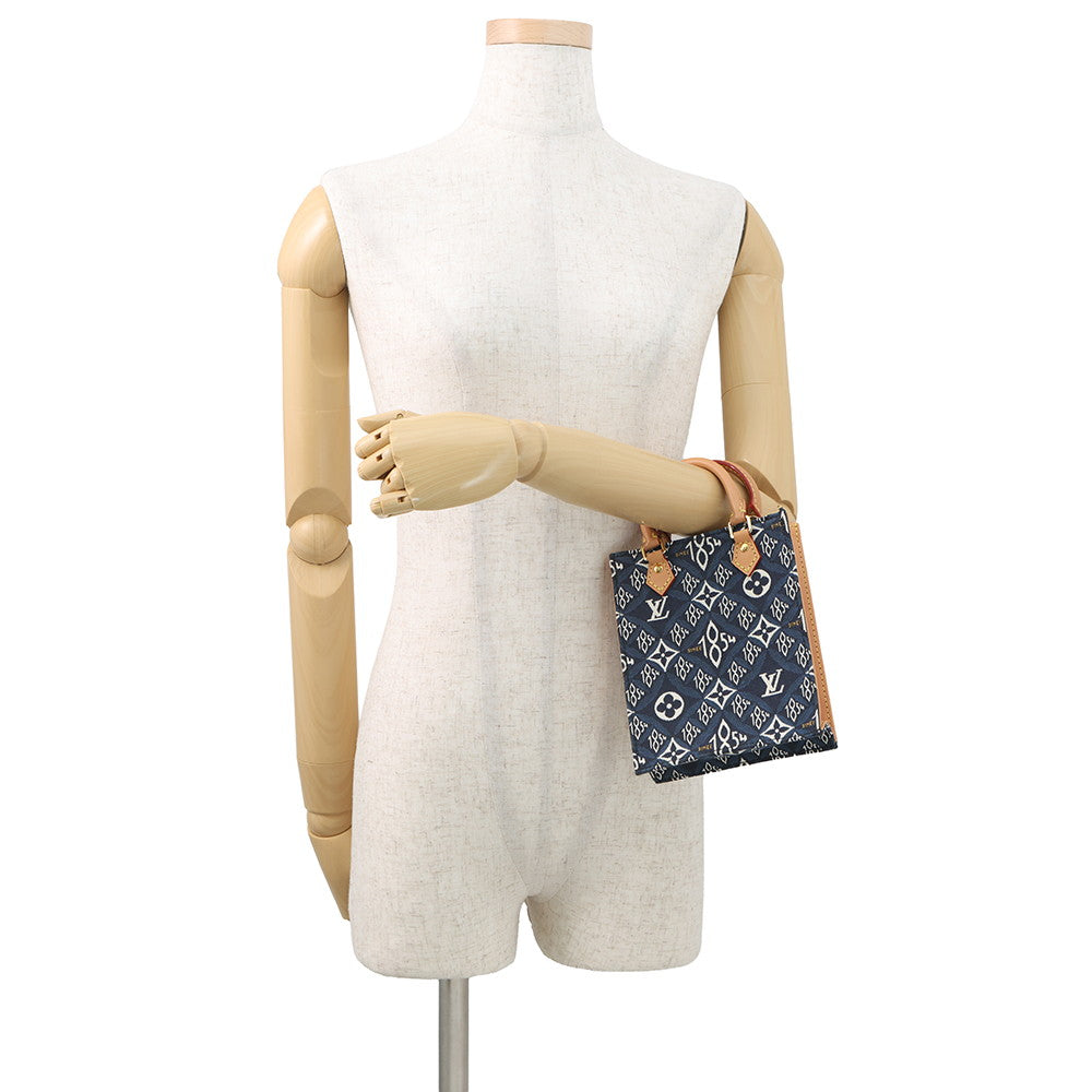 LOUIS VUITTON Since1854 Petite Sac Plat BlueM80288 Monogram Jacquard