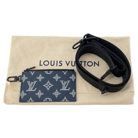 LOUIS VUITTON Gaston Wearable Wallet Navy WhiteM83384 Monogram Shadow