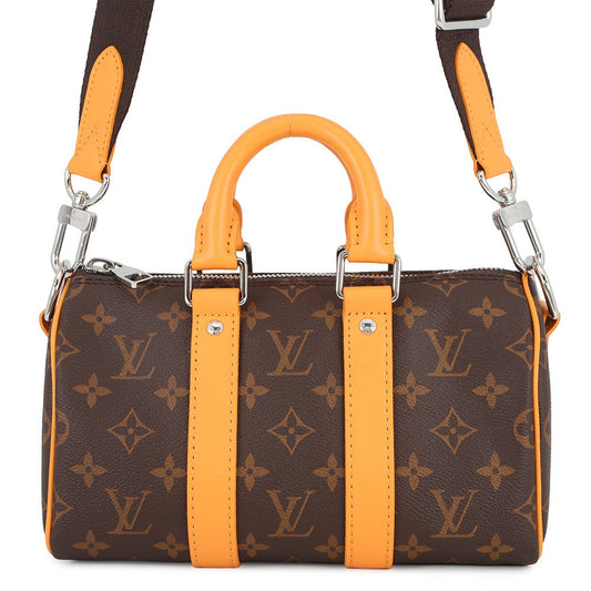 LOUIS VUITTON Keepall Bandouliere SaffronYellowM12733 Monogram Macassar Canvas Size 25