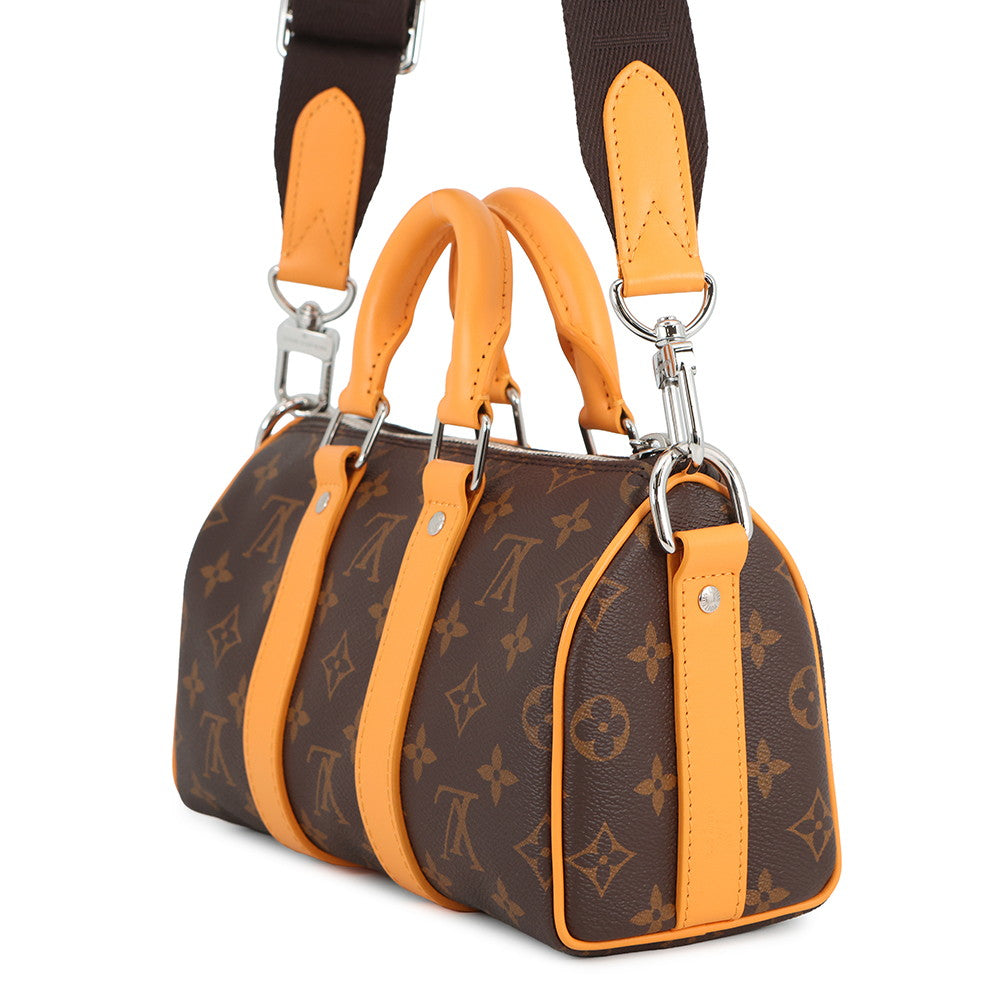 LOUIS VUITTON Keepall Bandouliere SaffronYellowM12733 Monogram Macassar Canvas Size 25