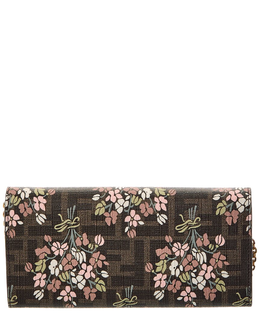 Fendi Roma Ff Jacquard & Leather Wallet On Chain