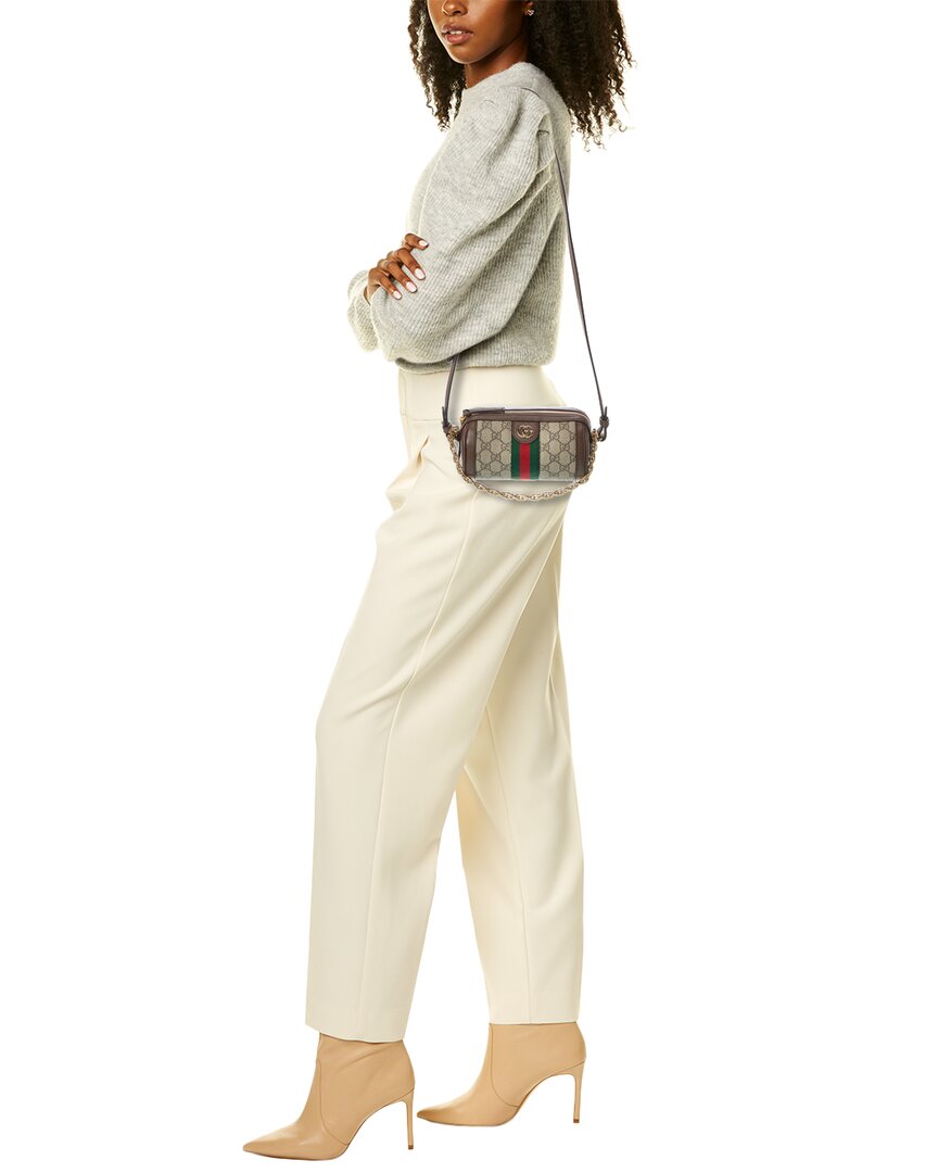 Gucci Ophidia Mini Gg Supreme Canvas & Leather Crossbody