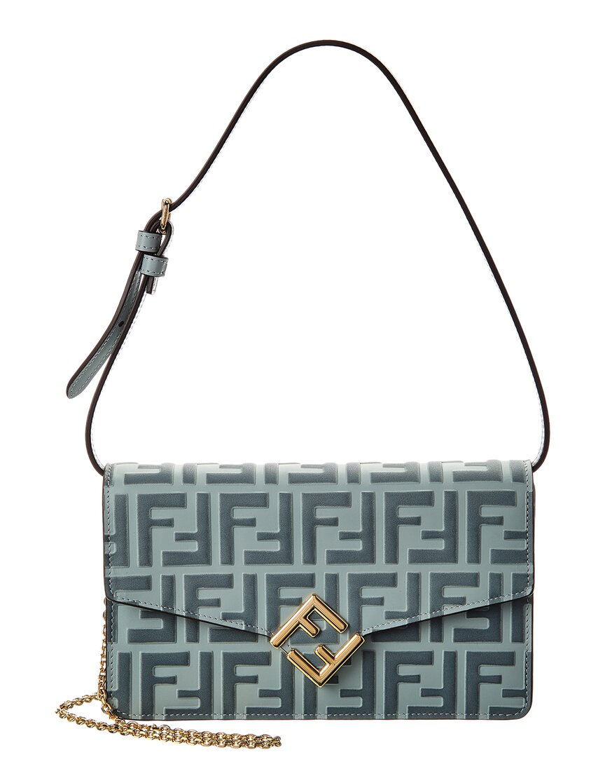 Fendi Ff Diamonds Leather Wallet On Chain