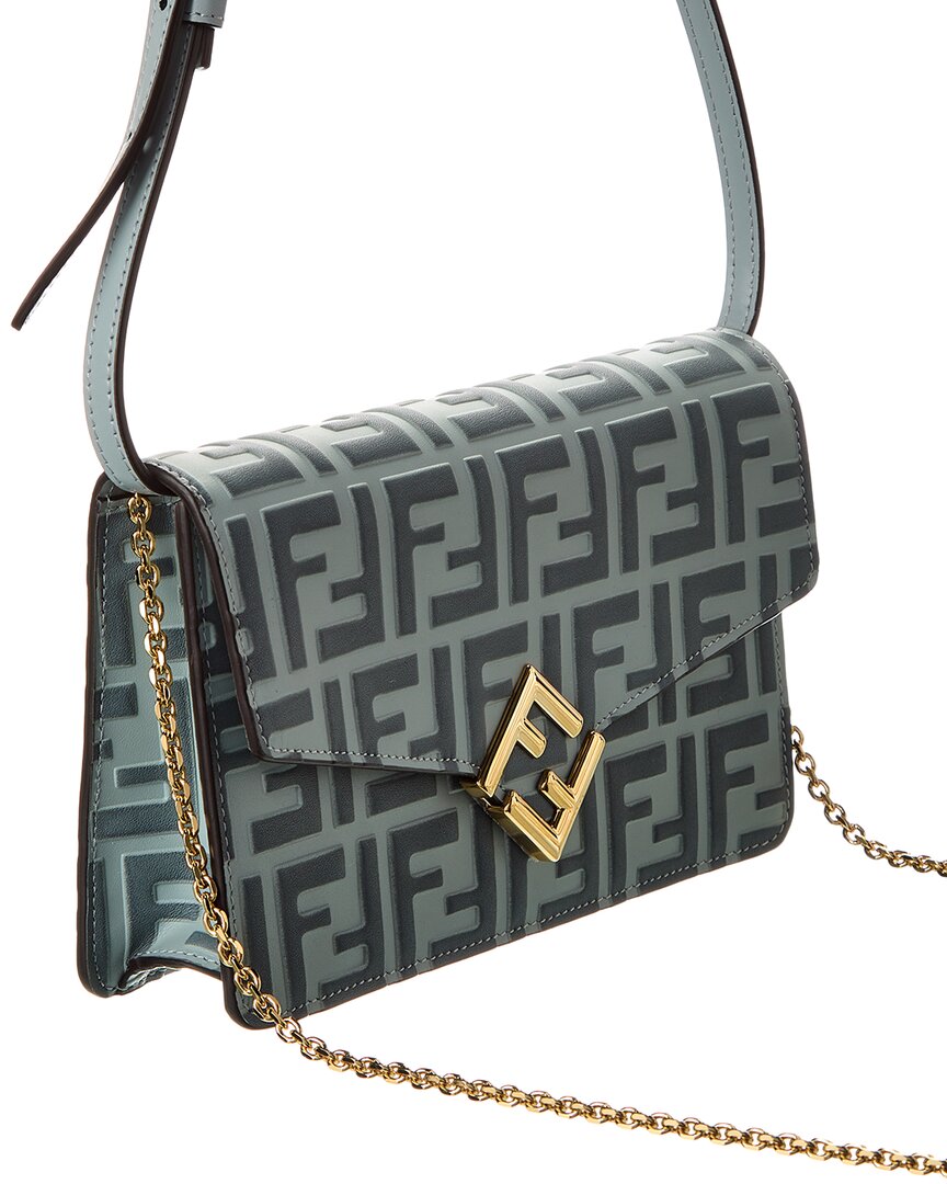 Fendi Ff Diamonds Leather Wallet On Chain