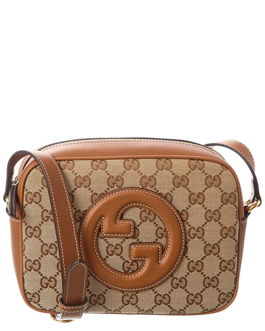 Gucci Blondie Mini Gg Canvas & Leather Camera Bag