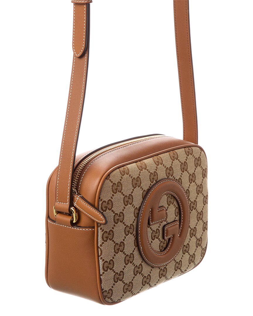 Gucci Blondie Mini Gg Canvas & Leather Camera Bag