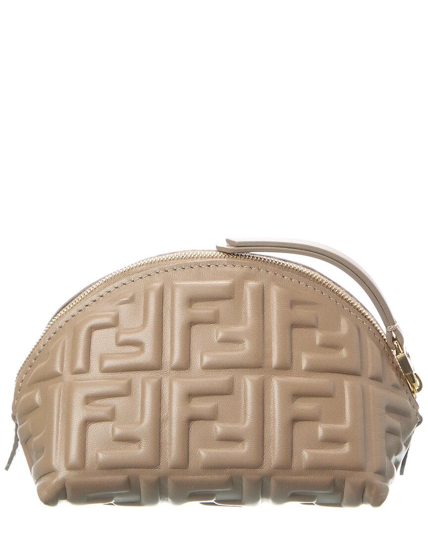 Fendi Baguette Small Leather Toiletry Case, Grey