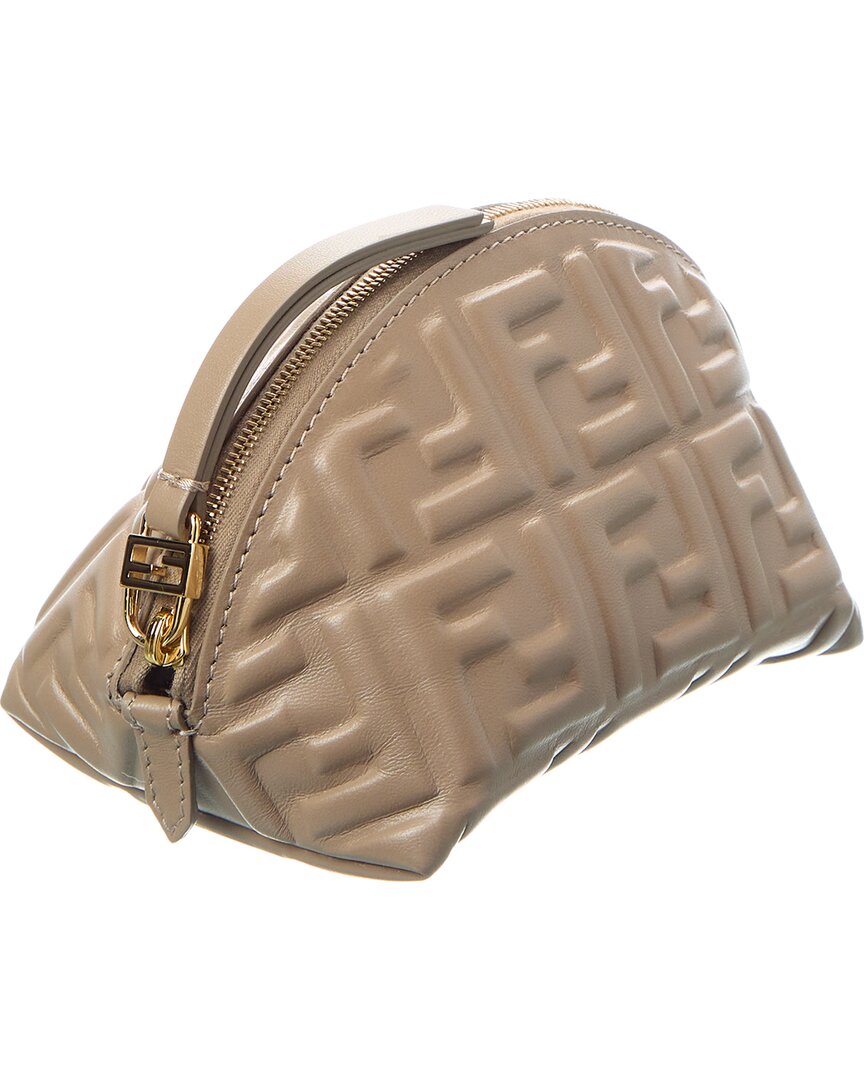 Fendi Baguette Small Leather Toiletry Case, Grey
