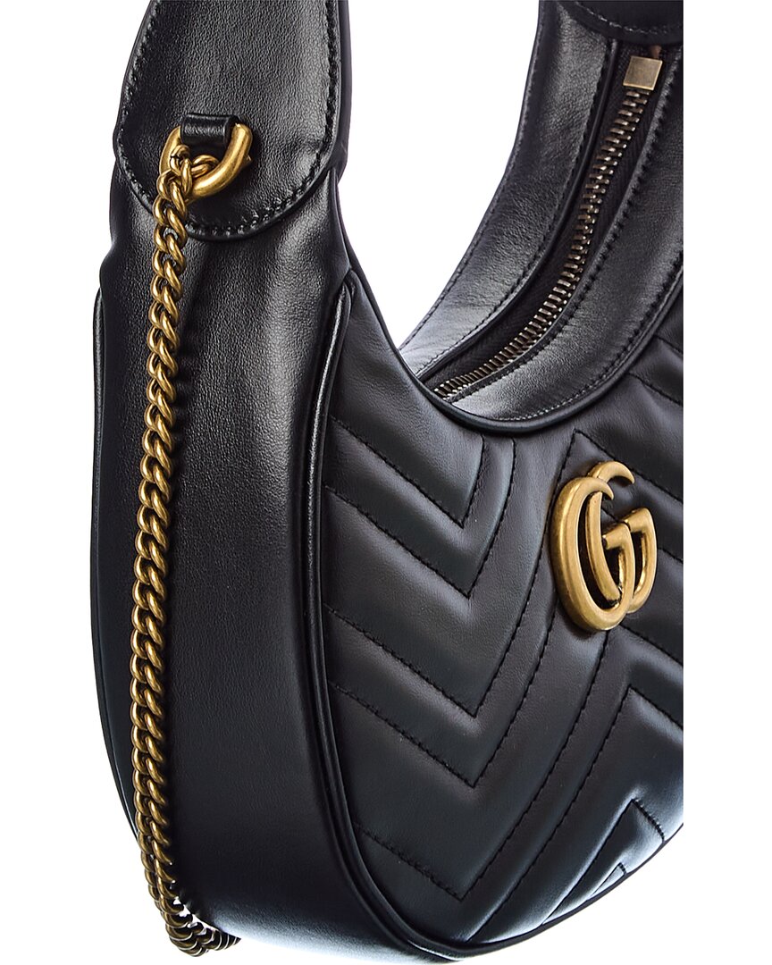 Gucci Gg Marmont Half Moon Shaped Mini Leather Crossbody