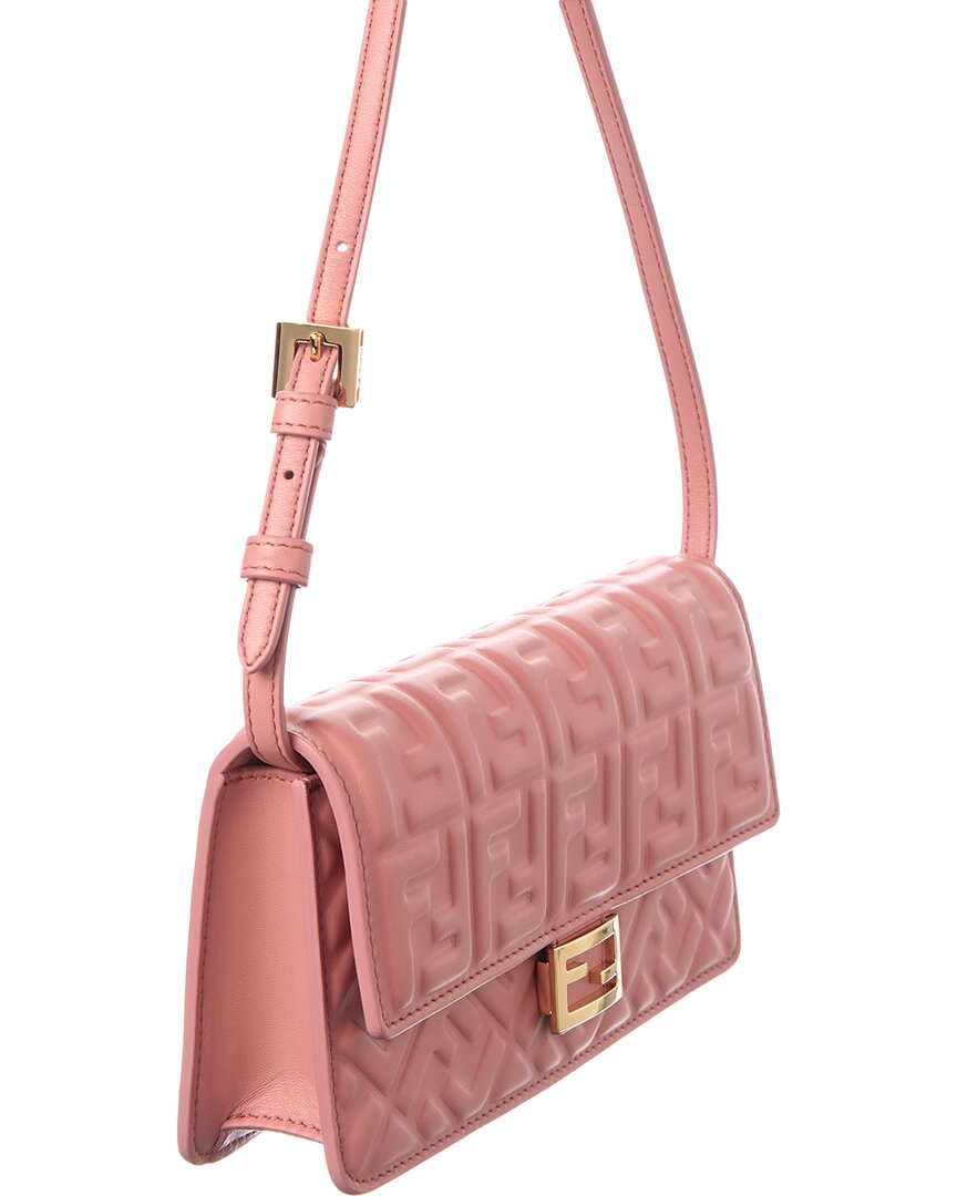 Fendi Baguette Ff Leather Wallet On Chain