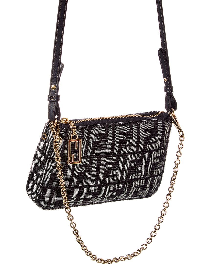 Fendi Baguette Ff Denim Pouch