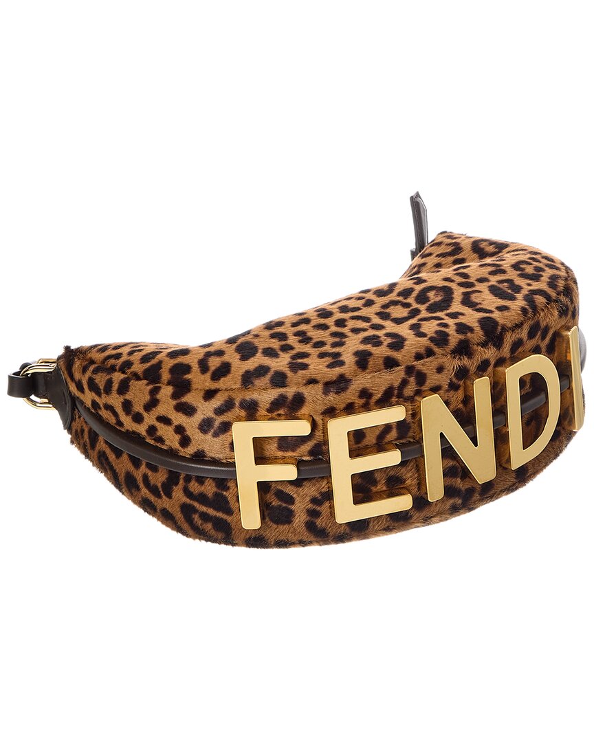 Fendi Fendigraphy Mini Ff Haircalf Hobo Bag