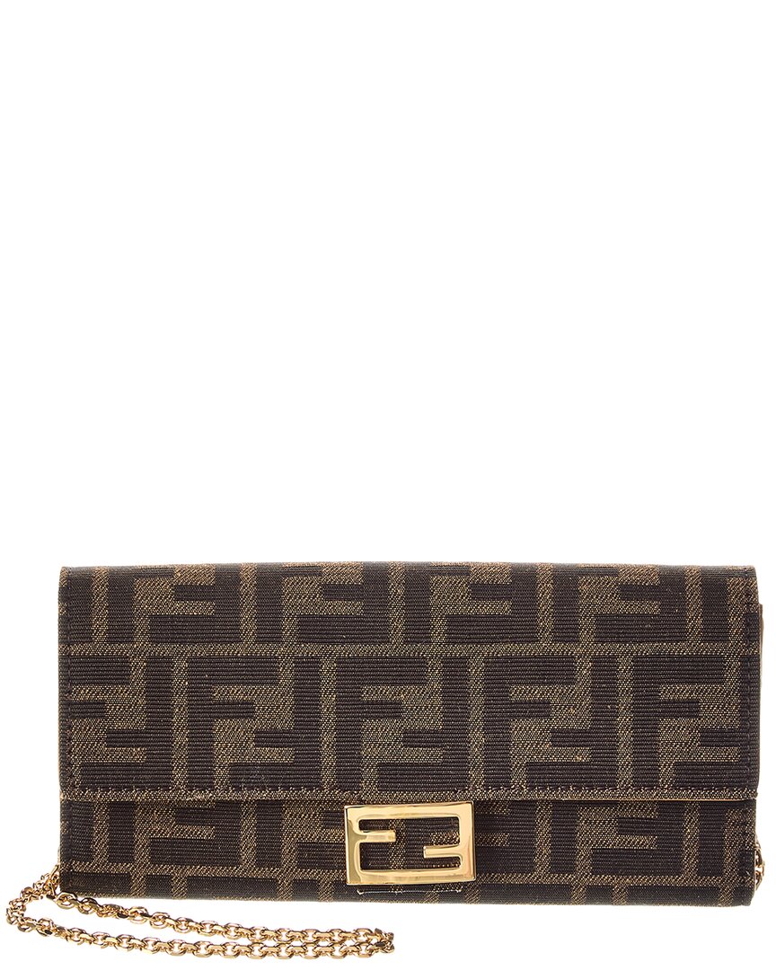 Fendi Ff Diamonds Jacquard Wallet On Chain
