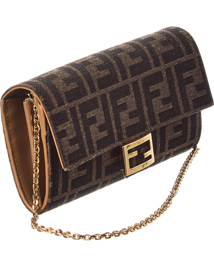 Fendi Ff Diamonds Jacquard Wallet On Chain