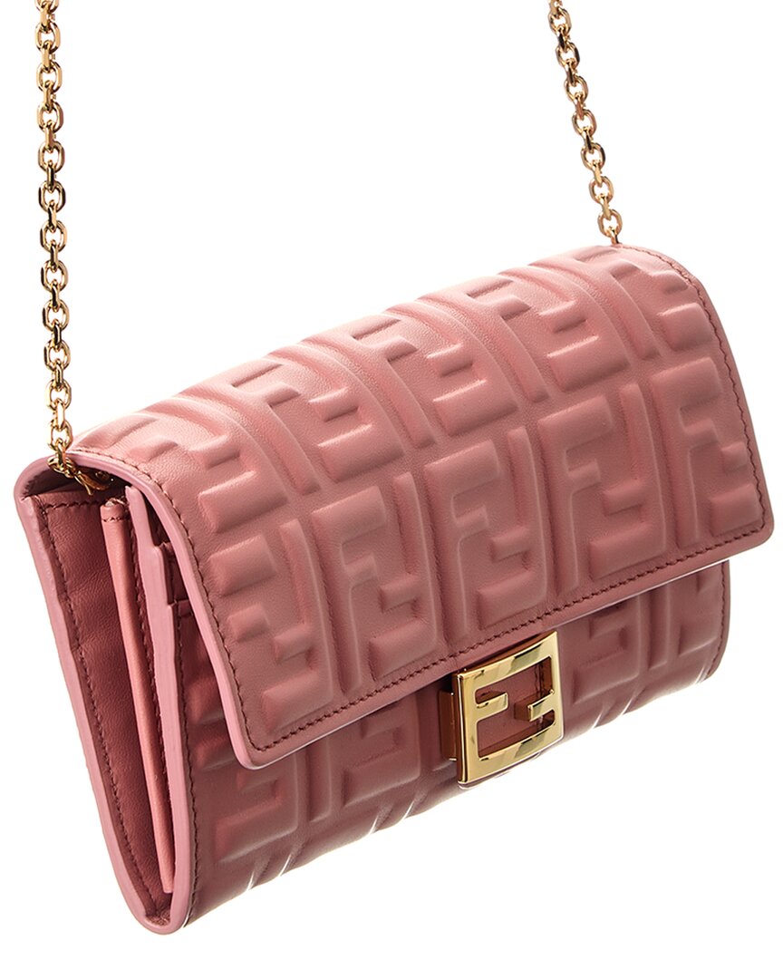Fendi Baguette Leather Wallet On Chain