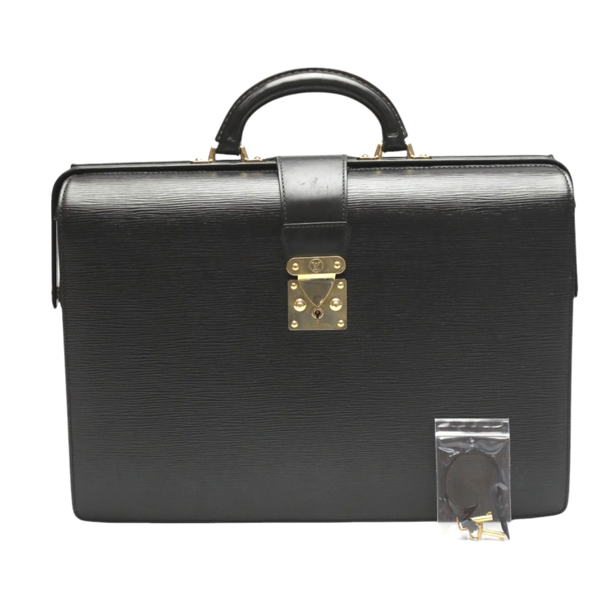 LOUIS VUITTON Business bag Epi Leather black Epi Fermoire