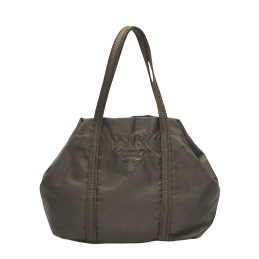 PRADA Handbag BR0977 Nylon khaki Logo embroidery
