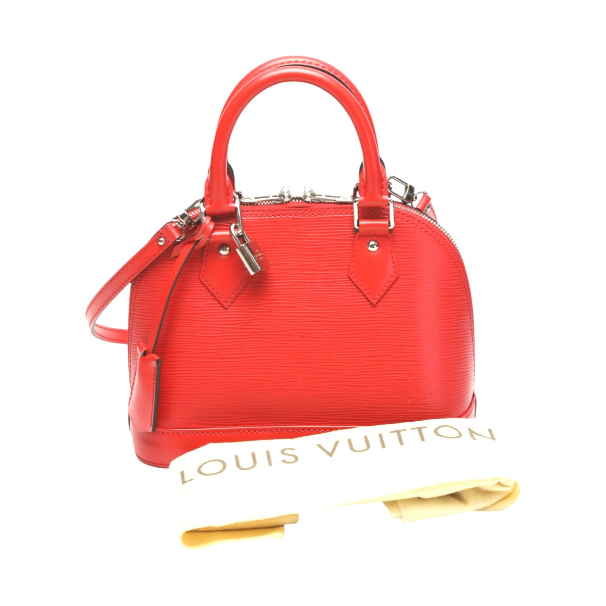 LOUIS VUITTON Shoulder Bag Epi Leather Red Shoulder Bag Epi Nano Alma Women