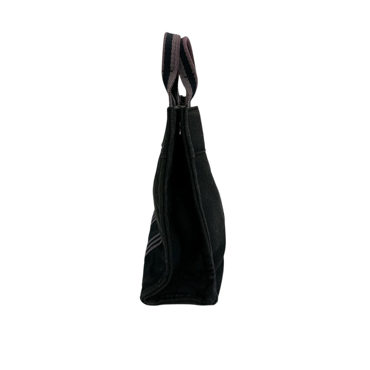HERMES Tote Bag cotton black Handbag canvas Fool ToePM unisex(Unisex)