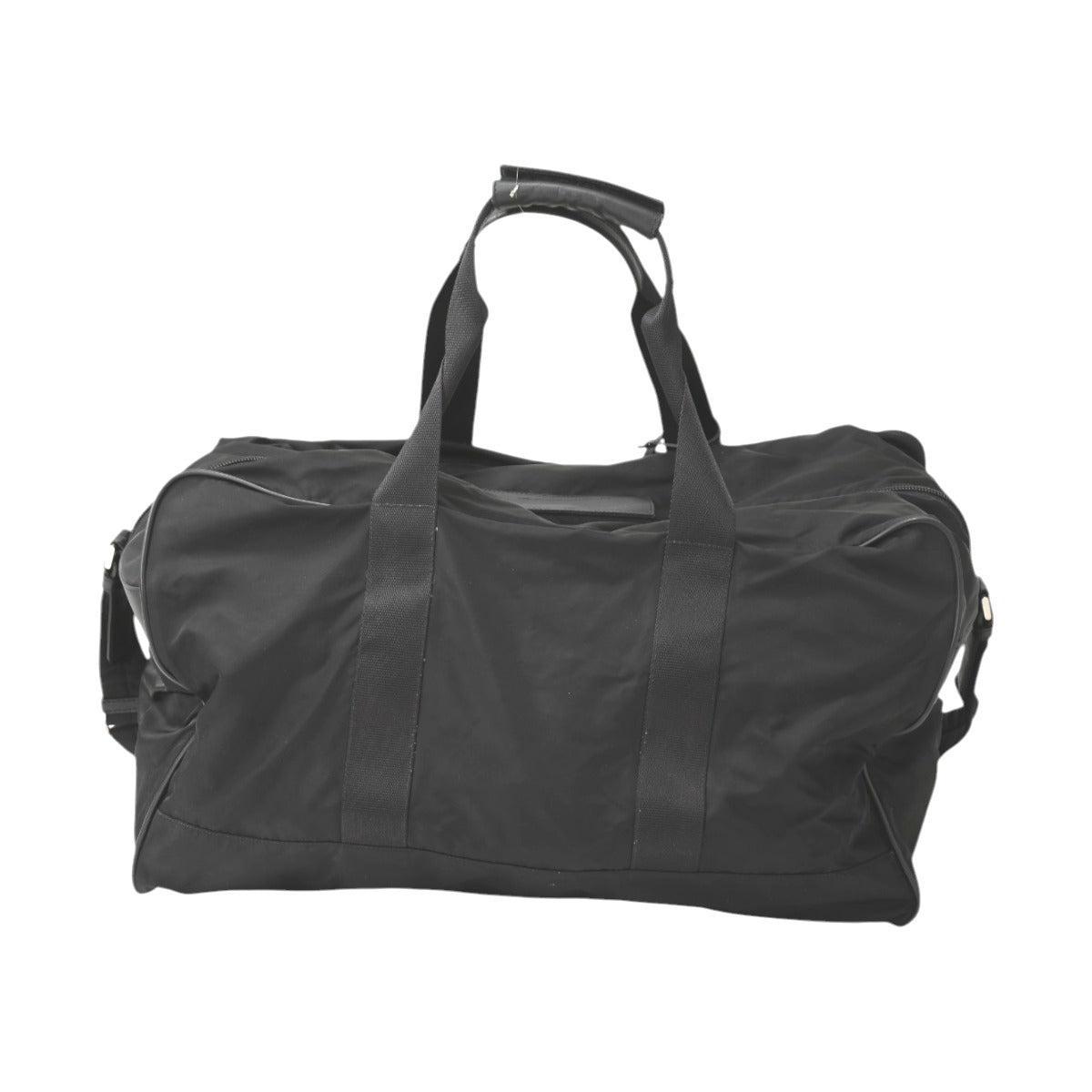 PRADA Boston Duffel bag Nylon black Travel bag one belt back