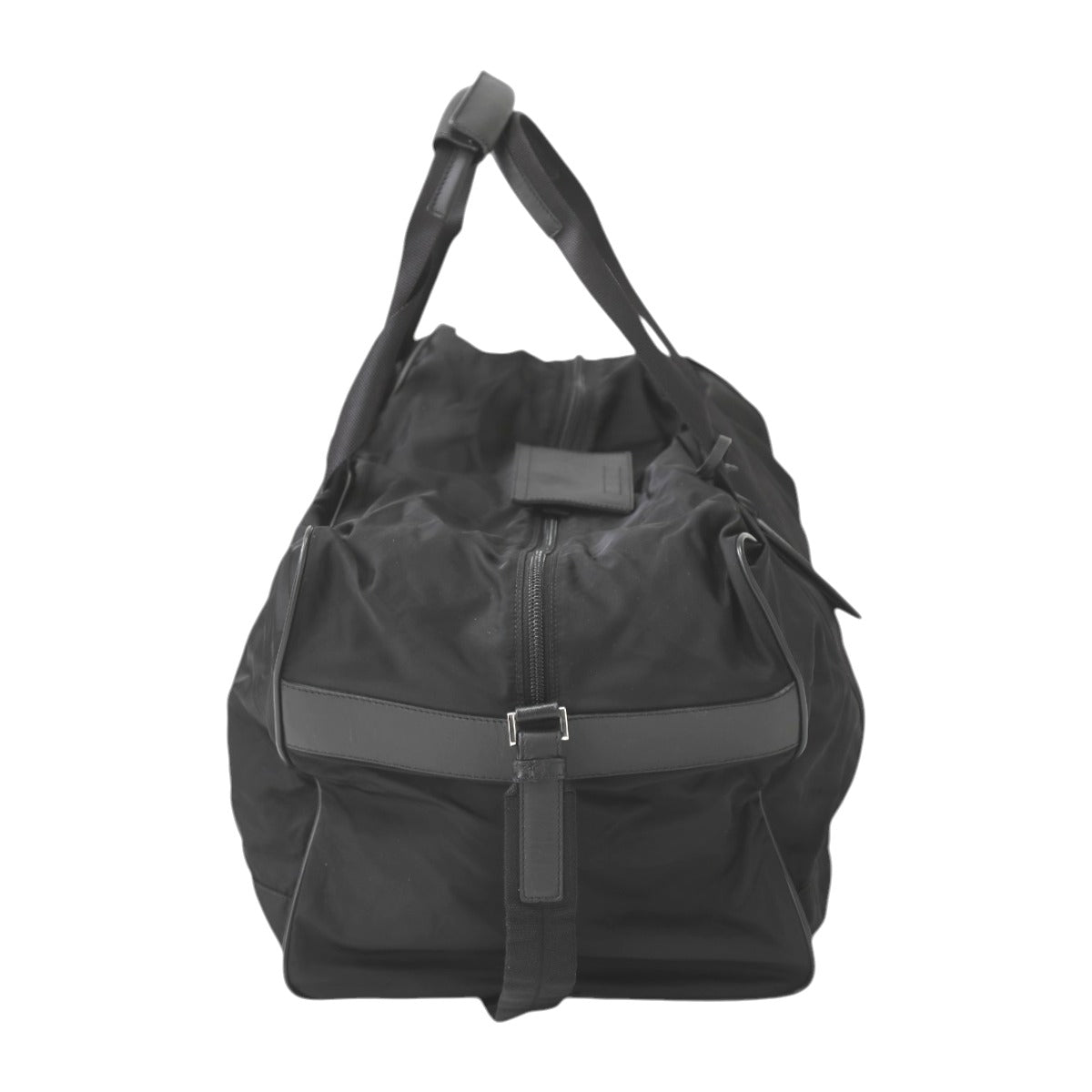 PRADA Boston Duffel bag Nylon black Travel bag one belt back