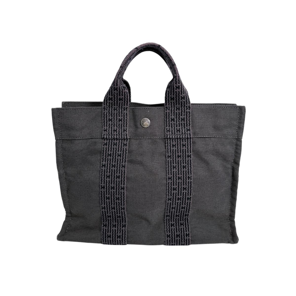 HERMES Tote Bag canvas gray Her LinePM