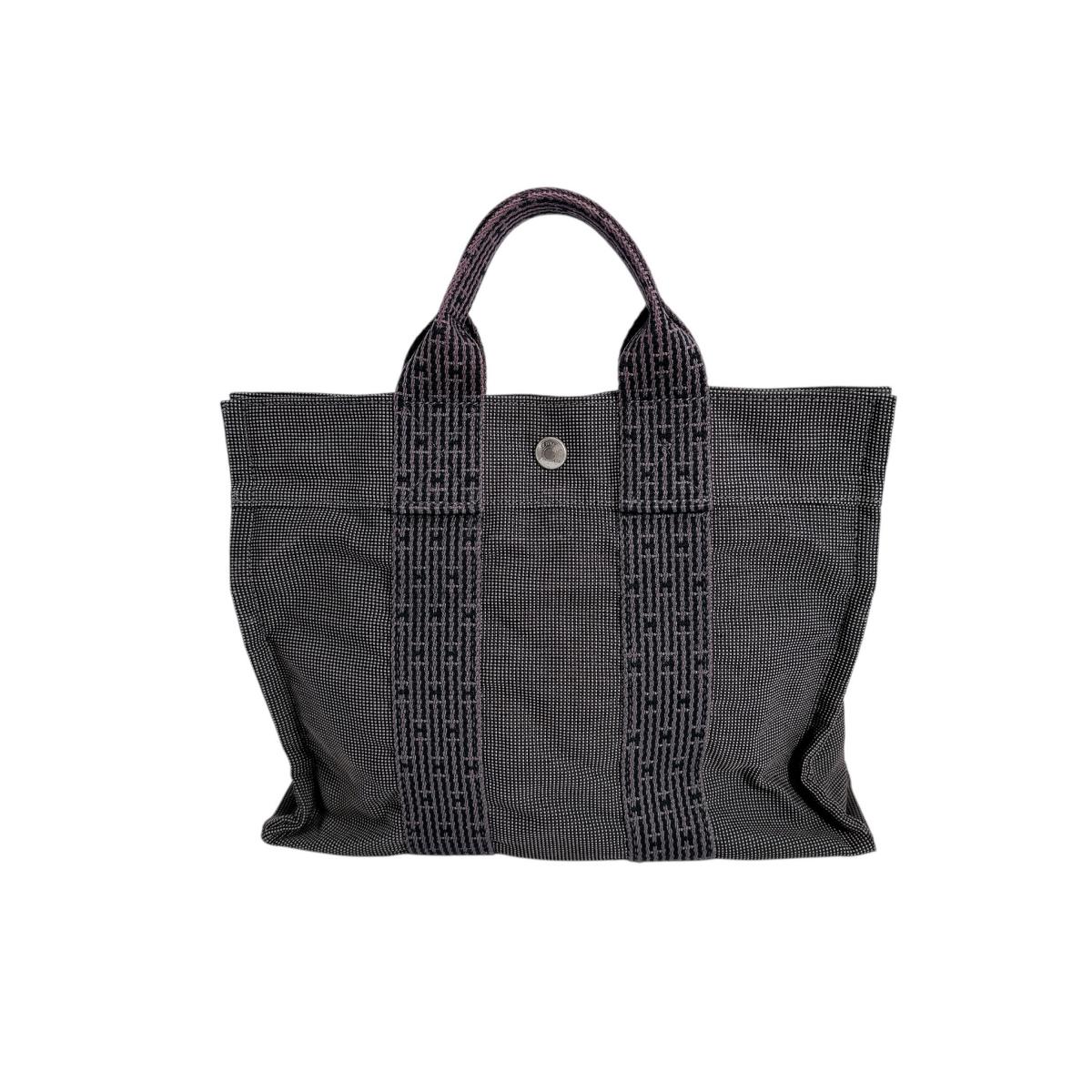 HERMES Tote Bag canvas gray Her LinePM