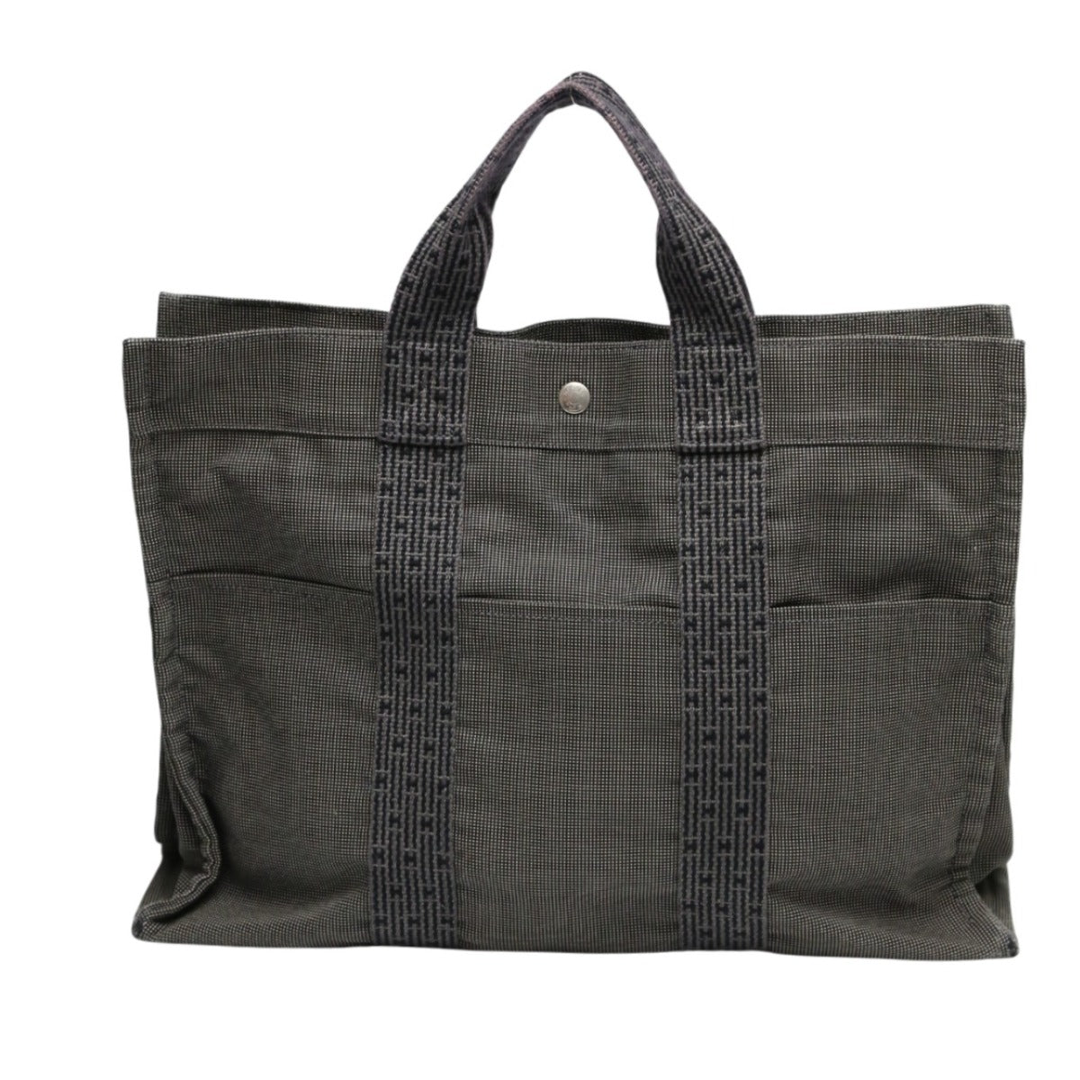 HERMES Tote Bag canvas gray Business bag Her LineTote MM