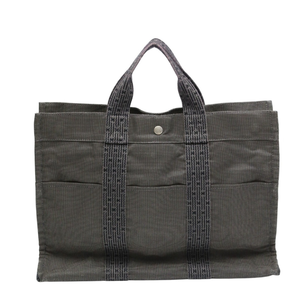HERMES Tote Bag canvas gray Business bag Her LineTote MM