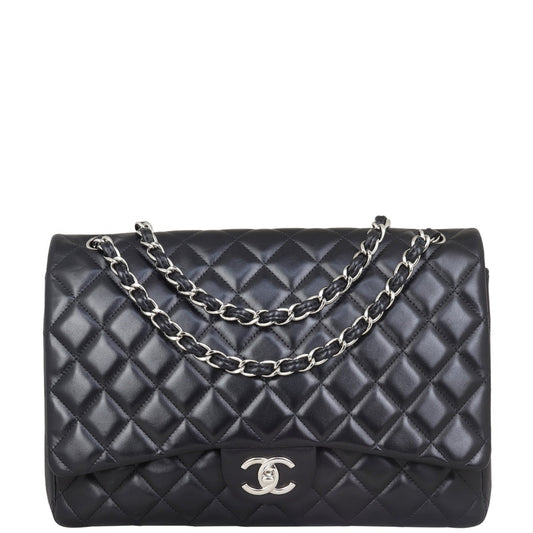 Chanel Classic Double Flap Maxi | Black Lambskin