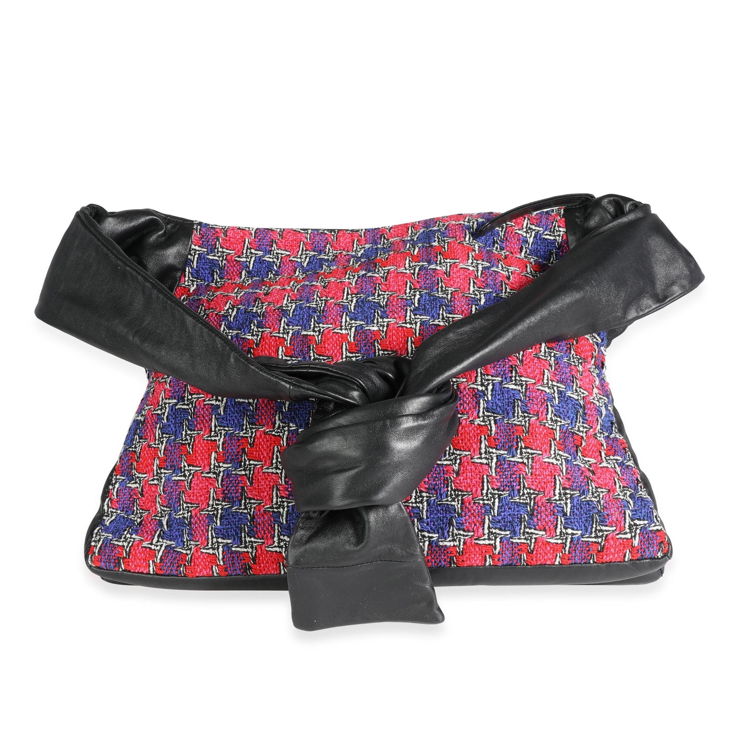 CHANEL Black Lambskin Multicolor Tweed Girl Bag