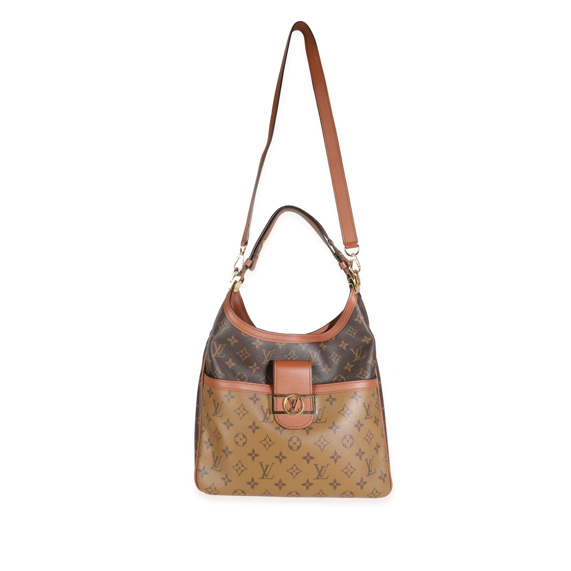  Louis Vuitton Monogram & Monogram Reverse Canvas Dauphine Hobo MM