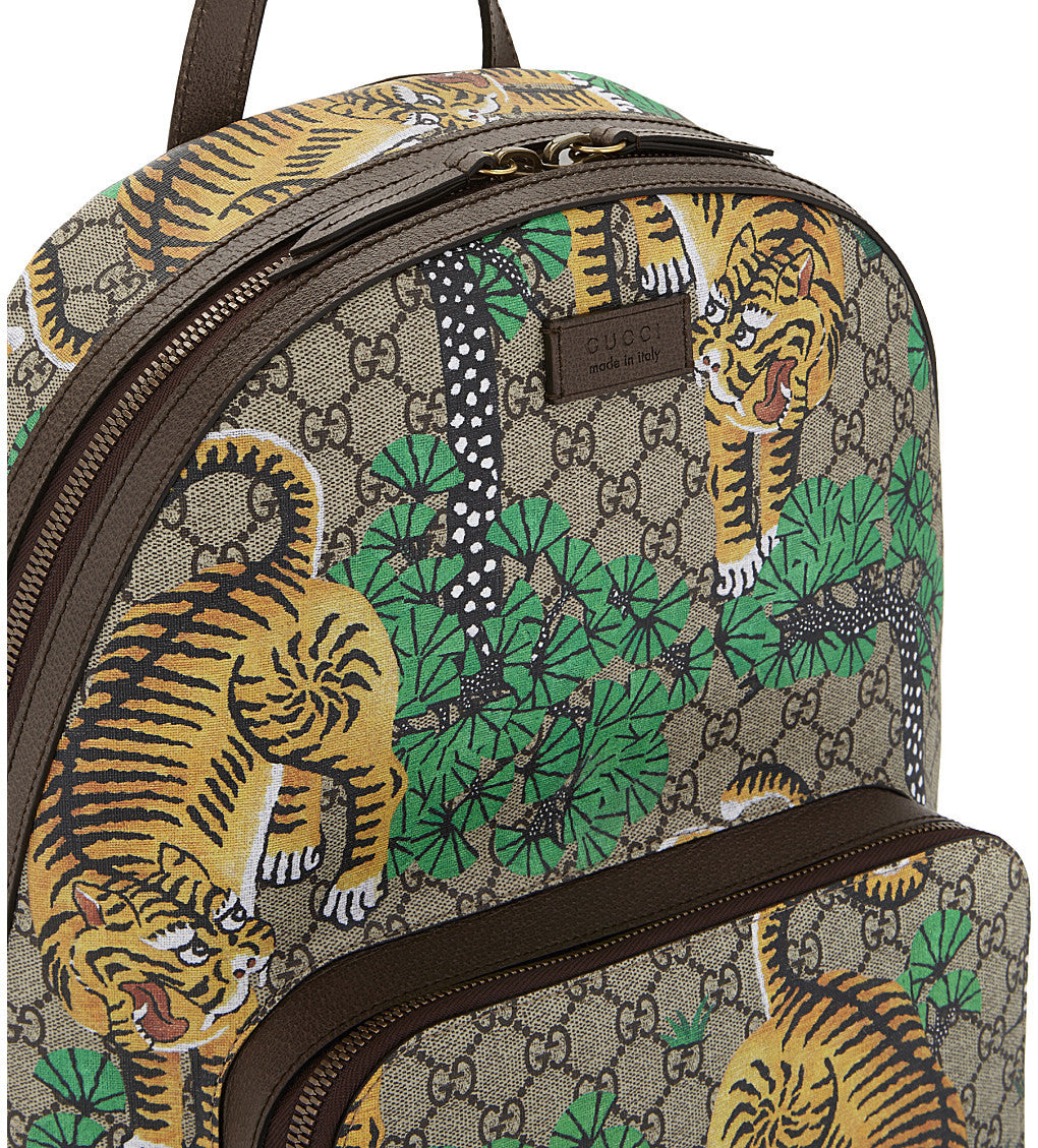 Gucci GG Supreme Leather Canvas Backpack Style 5