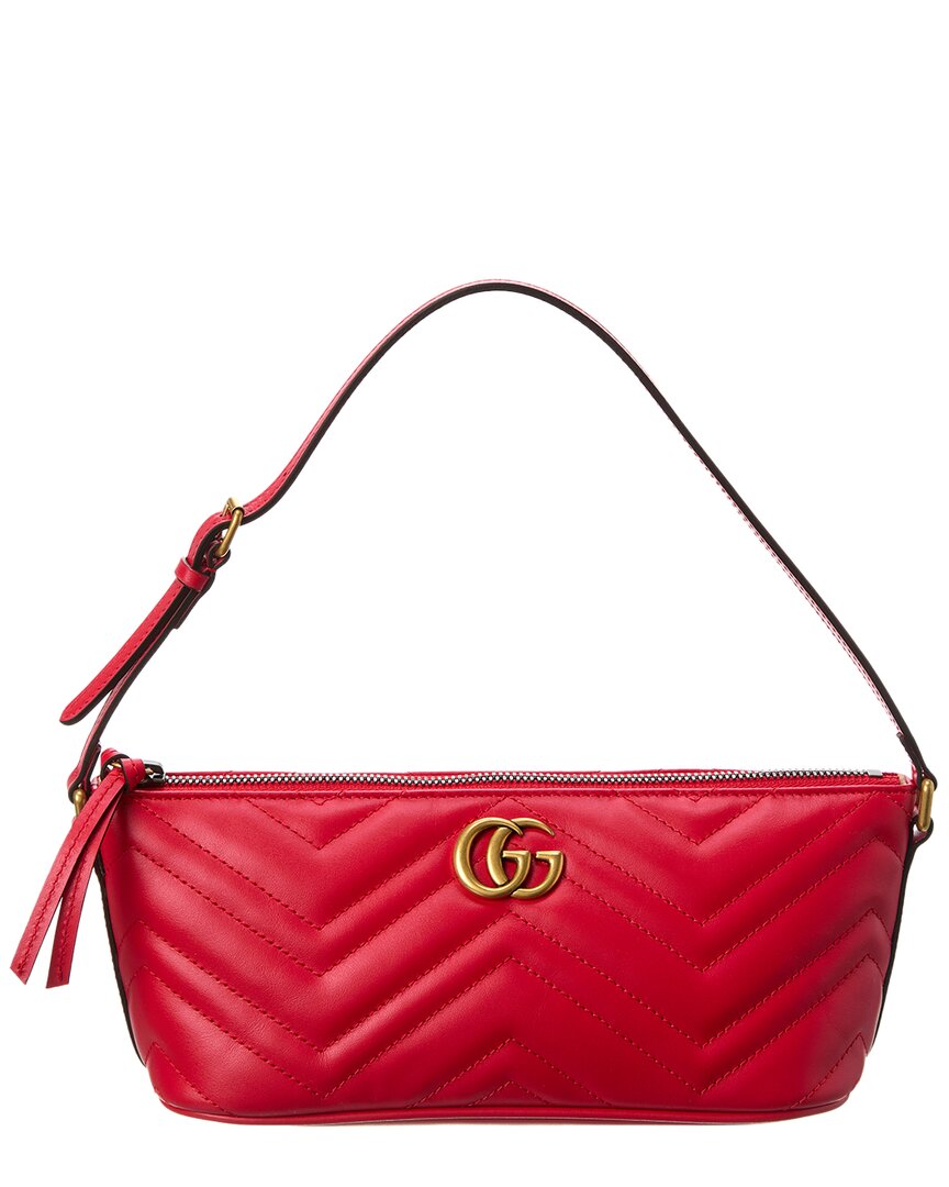 Gucci Gg Marmont Leather Shoulder Bag, Red