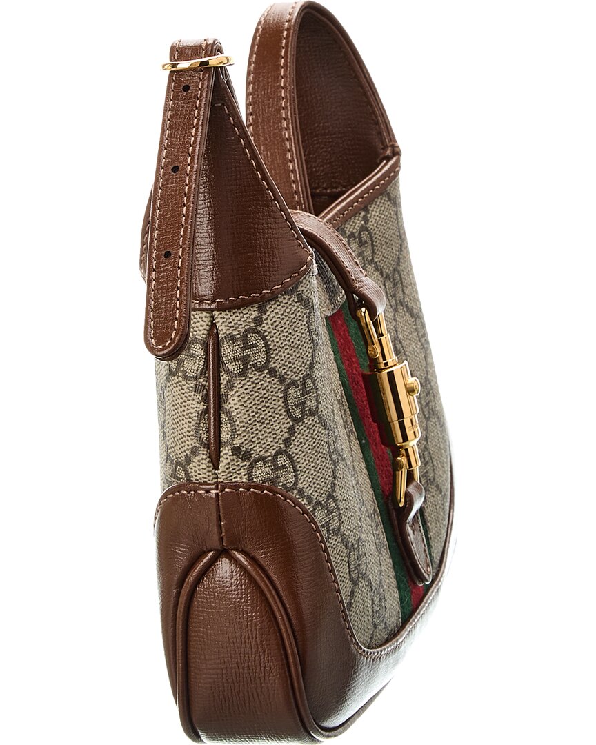 Gucci Jackie 1961 Mini Gg Supreme Canvas & Leather Shoulder Bag, Brown