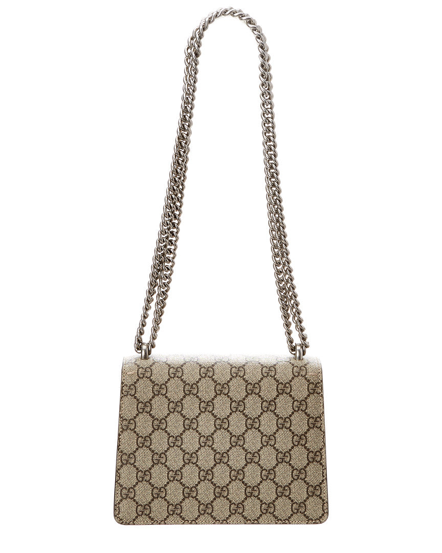 Gucci Dionysus Gg Supreme Canvas & Suede Mini Chain Shoulder Bag